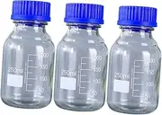 HEALSOPTHY 3Pcs Glass Sample Bottles Leak Chemical Containers for Laboratories Medicine Industrial Applications Break Resistant Design