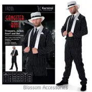 CL980 Mens Gangster Boss 1920's Great Gatsby Fancy Dress Party Halloween Costume