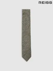 Reiss Olive Aurelio Silk Pin-Dot Tie (F24383) | $135