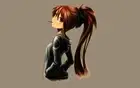 Anime auburn hair black ribbons sakura kyoko mahou Playmat Gaming Mat