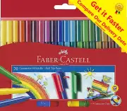 NEW Faber Castell Connector Pens / Textas, Child Safe Washable Wallet of 20 Pens