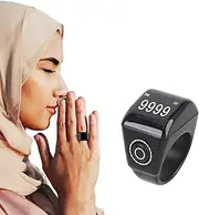 Electronic Finger Counter Rings, IP67 Smart Rechageable Tasbeeh Misbaha Tasbih Counter, Max 9999, Clicker Counting Rings for Muslims Islamic Prayer Reminder Sports