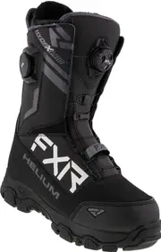 FXR Helium Dual BOA Snowmobile Boots, black-white, Size 42 for Men Black White