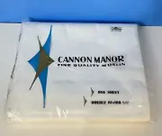 Canon Manor Fine Quality Muslin All Cotton Full Double Size White Flat Sheet New