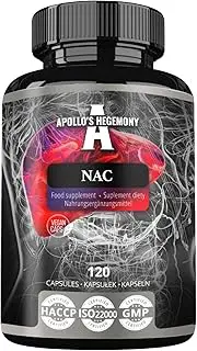 NAC 500 mg - N-Acetyl L-Cysteine 120 Vegan Capsules - 4 Month Supply - Amino Acid Dietary Supplement to Support Liver Function and Antioxidant Levels - by Apollo's Hegemony