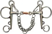 EQI Stainless Steel Western Dee Link Snaffle Horse Bit with Copper Infused Center Roller