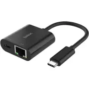 Belkin Connect USB-C to Ethernet Cable with Charging Adapter (Black)