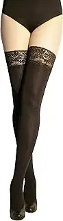 [MARILYN] Opaque hold-up stockings with 9 cm lace, 100 denier
