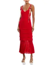 Aqua x Angelica Hicks Spaghetti Strap Crochet Maxi Dress - Exclusive