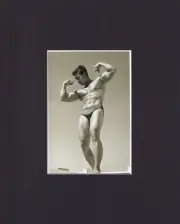 8X10" Matted Print Photo Art Picture: Smuk Chai Swat 1955 Shirtless Bodybuilder