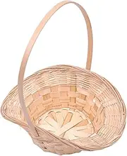 Harvest Basket, Portable Wicker Basket with Handle Fruit Storage Organizers for Picnic, Easter, Organizing, Gathering Vegetables-