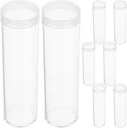 Gadpiparty 8pcs Coin Storage Tubes: Clear Plastic Coin Tubes for Storage and Organization - Small Quarter Holders with Screw Lids for Collectors