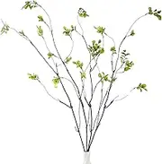 OBDXZHC 38'' 4Pcs Artificial Ficus Branches Fake Greenery Stems Faux Ficus Twig Plants Green Fake Leaf Spray Green for Home Office Wedding Vase Filler Banquet Home Decoration (Green)
