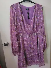 City Chic Medium Dress Titiana Plus Size 18 Pink Floral