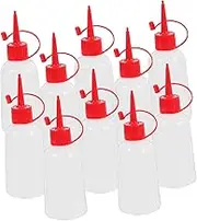 DIYEAH 10PCS Plastic Squeeze Bottles with Precision Applicator Tips for Glue Paint and Craft Projects Ldpe Soft Plastic Dispenser with Cap for Easy Identification