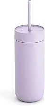 Fellow 16 oz Carter Cold Travel Mug for Water, Iced Tea, Coffee, Smoothies, Iced Coffee & More - Stainless Steel Vacuum-Insulated Iced Coffee Tumbler with Spill Resistant lid and Straw - Peri Twinkle
