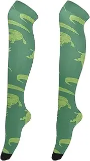 [Caihoyu] Over Knee Socks for Women Soft And Comfortable Over Knee Socks Over Knees Socks for Halloween Green Crocodiles, Green Crocodiles