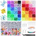 ANSHINE 2461Pcs Pony Bead Rainbow Kandi Beads Kit Friendship Bracelet Making DIY