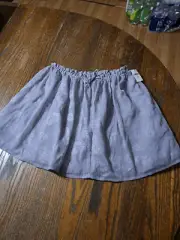 New Girls XL Gap Kids Grey Purple Elastic Drawstring Waist Lined Skirt