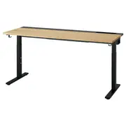 MITTZON desk, oak veneer/black, 160x60 cm