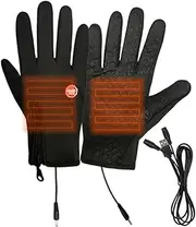 [Pokronc] USB Heated Gloves | Touchscreen Hand Warmer | Portable Heated Mittens | Skiing Heated Mittens | Waterproof Winter Gloves | Safe to Use Full-Finger Heating Gloves for Cold Weather