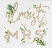 Ginger Ray Botanical Hen Party Gold Foiled Almost MRS Printed 'Bridal Shower' Napkins (Pack of 16)