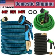 100FT Expandable Lightweight Durable Flexible Garden Water Hose w/ Nozzle Spray