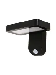 Sunset LED Rectangle Solar Wall Sconce with Sensor in Black