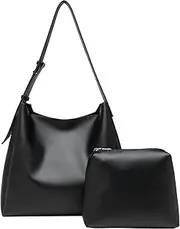 [CUNGGI] Bucket Tote Purse for Women Retro PU Leather Crossbody Shoulder Handbags Large Capacity Hobo Bag with Pockets