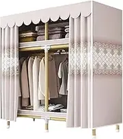 Polyester Portable Closets with Curtain Modern Space Saving Clothes Storage Organizer Quick and Easy to Assemble