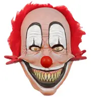 Tweezer Clown Horror Circus Creepy Mens Costume Overhead Mask With Hair