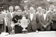 Gary Player victorious with Rodman Wanamaker Trophy after winning - Old Photo 3