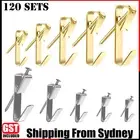 120 pcs Picture Hangers Hooks Heavy Duty Photo Frame Hanging Kit With Nails Home