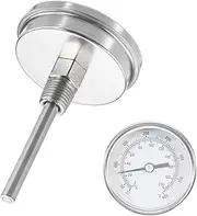 uxcell 2Pcs Bimetal Thermometer with 2.25in Stainless Steel Stem & 2.28in Dial, 0-200°C Temperature Range, Shatterproof Glass Lens - Industrial Grade