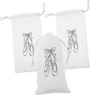 [GRIRIW] Ballet Dance Shoe Carrier Bag - 3pcs Storage Pouch for Women's Ballet Shoes - Tote Drawstring X27 Flannel