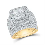 14k Yellow Gold Princess Diamond Bridal Wedding Ring Set 4-1/2 Cttw
