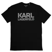 在飛比找PChome24h購物優惠-KARL LAGERFELD 卡爾 品牌格紋字樣棉質短T恤.