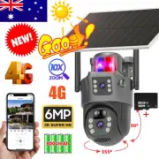 4G LTE Cellular Security Camera Dual Lens Solar Wireless Camera Add 64GB Card