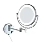 Dolphy Dual Sided LED Lighted Wall Mounted Makeup Mirror 8-Inch - 1X & 5X Mag...