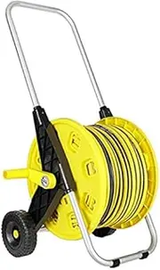 Garden Hose Reel Cart with 2 Wheels, Handle Portable Water Retractable Metal Holds for Yard Lawn Farm Patio,20 Meters Water Pipe Hose,One Color-50 Meters Water Pipe