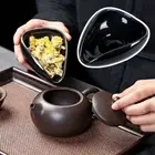 Black Porcelain Kung Fu Tea Set Retro Tea Tray Ornaments Ceramic Teaspoons