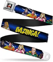 [Buckle-Down] Seatbelt Belt - The Big Bang Theory Superhero Characters Group BAZINGA! Black-Blue Fade - 1.5" Wide