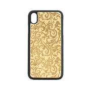Flower Pattern Shockproof Pc + Wood Protective Case For Iphone Xr