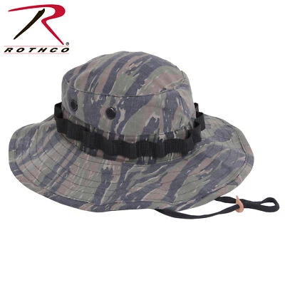 Vintage Vietnam Tiger Stripe SOF SOG Boonie Hat 100 Cotton Ripstop Rothco 5915