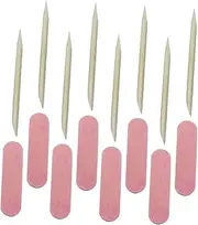 WEKADRIN 100Sets Manicure Tool Wooden Picks Handheld Nail Files for Professional Nail Care for Home Manicures and Pedicures Safe Easy to Use