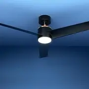 Devanti 52'' Ceiling Fans, Fan Lights and Remote for Bedroom Living Room Indoor, DC Motor Control LED Light 5 Speed Reversible Quiet Breezes 3 Color Lighting Black