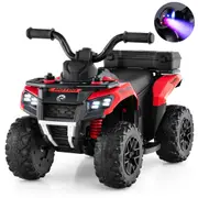 Costway 6V Ride On ATV Multifunction Electric Toy Car w/Music USB Port & Anti-slip Tires Bench Vehicle Gift Red