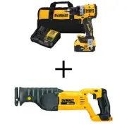 DEWALT Compact Drill/Driver Kit 1/2" w/ Reciprocating Saw 20V MAX XR Brushless