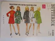 Dress Blouson Shirtwaist Tie Scarf 8 Butterick 5468 Sewing Pattern UC 70's VTG