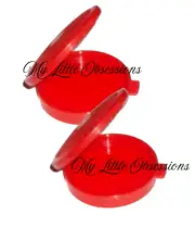 Tupperware NEW Set of 2 Mini Clamshell Pill Keepers Round Pocket Container, Red